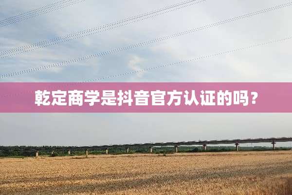 乾定商学是抖音官方认证的吗？