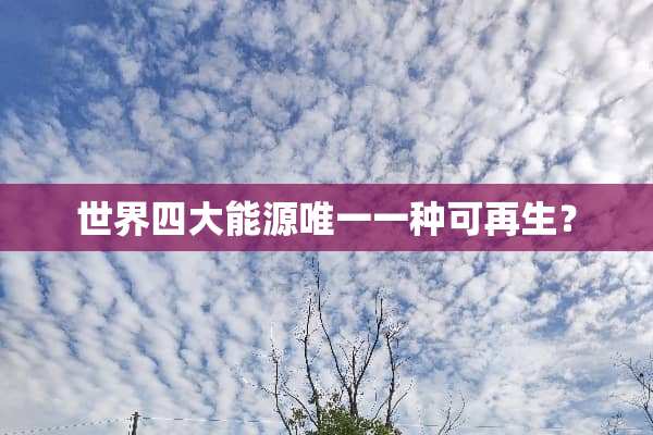 世界四大能源唯一一种可再生？