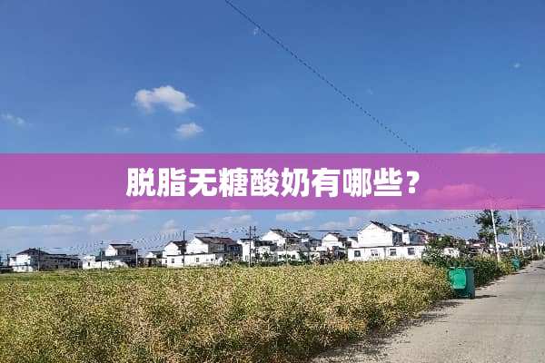 脱脂无糖酸奶有哪些？