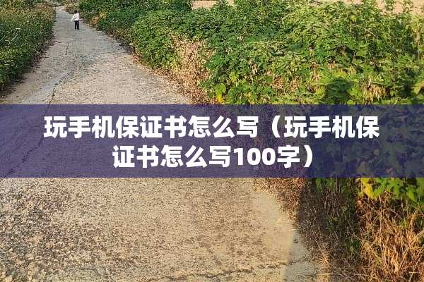玩手机保证书怎么写（玩手机保证书怎么写100字）