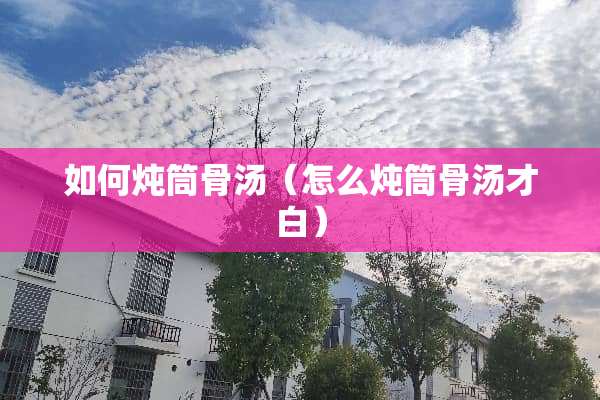 如何炖筒骨汤（怎么炖筒骨汤才白）