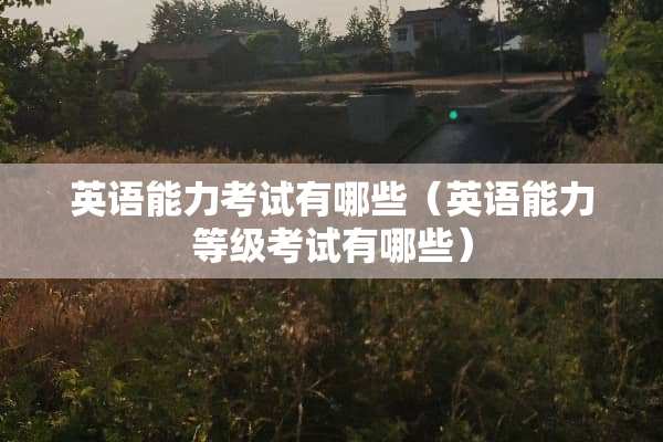 英语能力考试有哪些（英语能力等级考试有哪些）