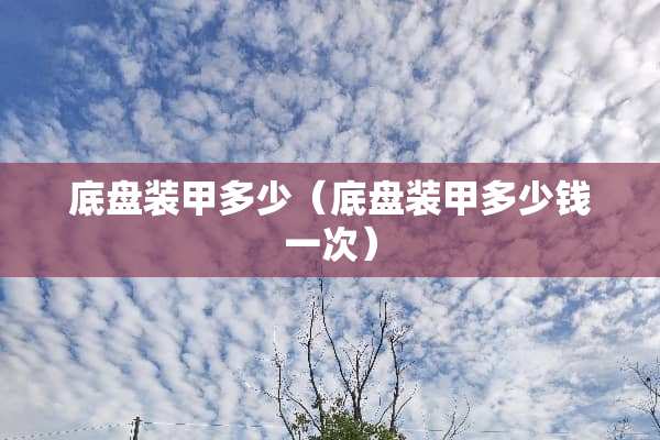 底盘装甲多少（底盘装甲多少钱一次）