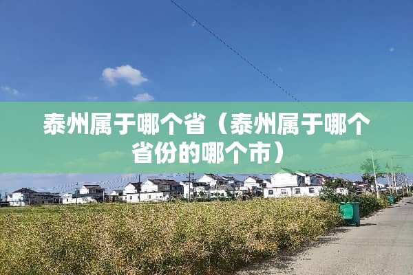 泰州属于哪个省（泰州属于哪个省份的哪个市）