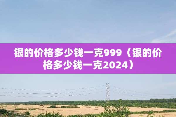 银的价格多少钱一克999（银的价格多少钱一克2024）