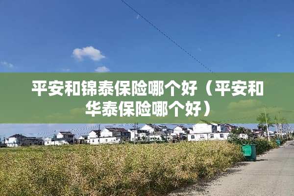 平安和锦泰保险哪个好（平安和华泰保险哪个好）