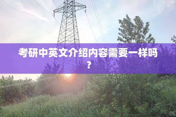 考研中英文介绍内容需要一样吗？
