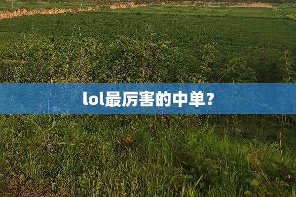lol最厉害的中单？