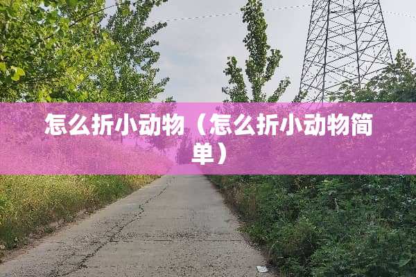 怎么折小动物（怎么折小动物简单）
