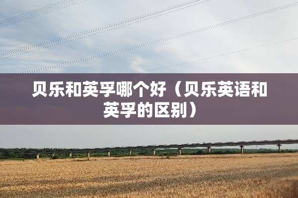 贝乐和英孚哪个好（贝乐英语和英孚的区别）