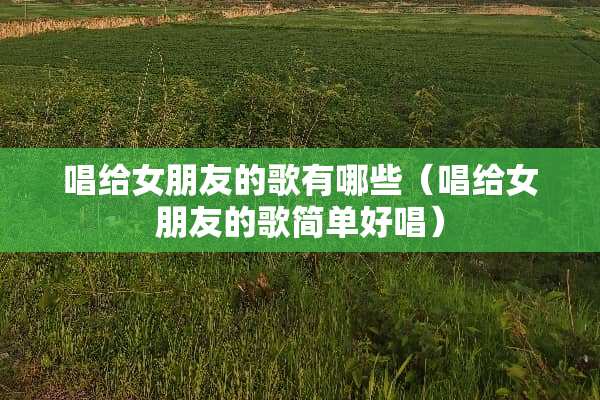唱给女朋友的歌有哪些（唱给女朋友的歌简单好唱）