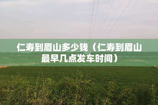 仁寿到眉山多少钱（仁寿到眉山最早几点发车时间）