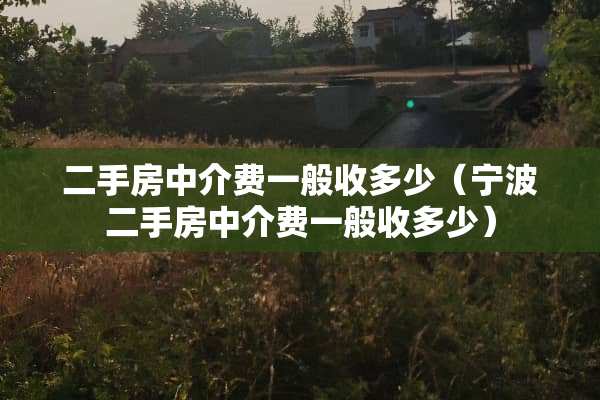 二手房中介费一般收多少（宁波二手房中介费一般收多少）