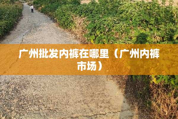广州批发内裤在哪里（广州内裤市场）