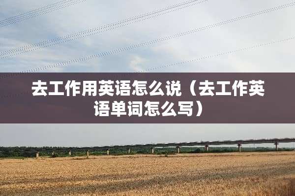 去工作用英语怎么说（去工作英语单词怎么写）