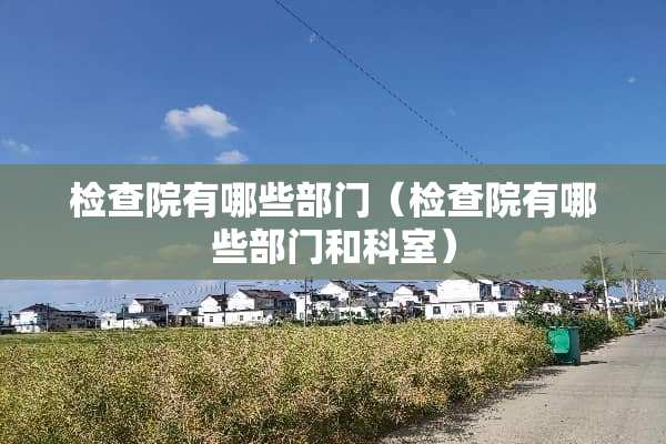检查院有哪些部门（检查院有哪些部门和科室）