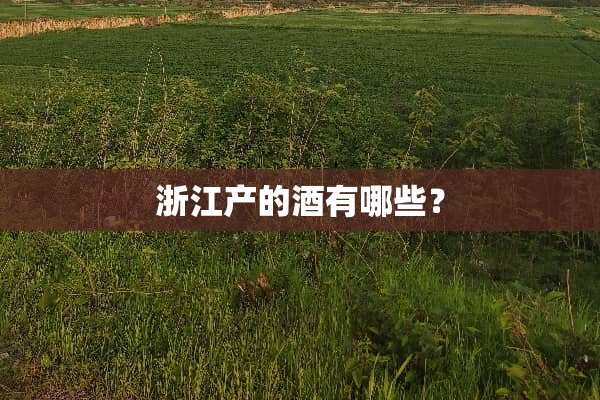 浙江产的酒有哪些？