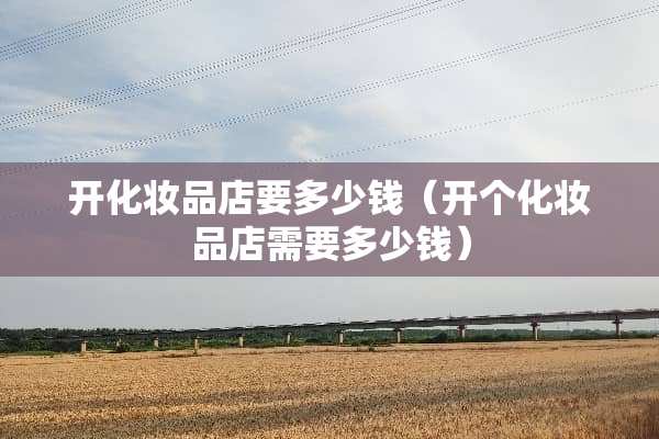 开化妆品店要多少钱（开个化妆品店需要多少钱）
