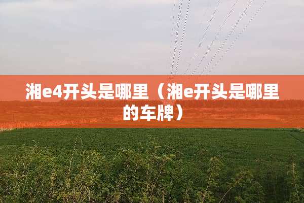 湘e4开头是哪里（湘e开头是哪里的车牌）