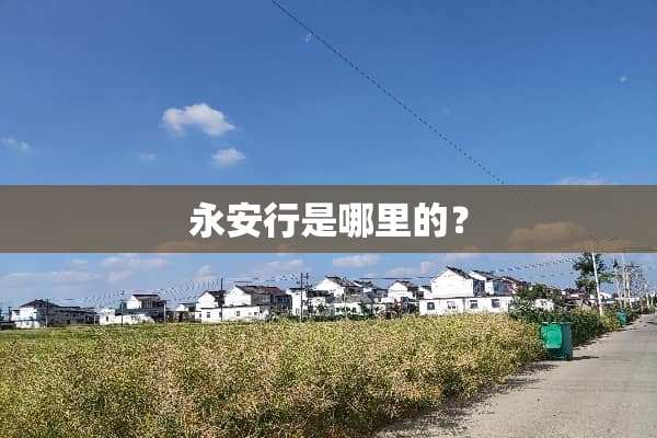 永安行是哪里的？