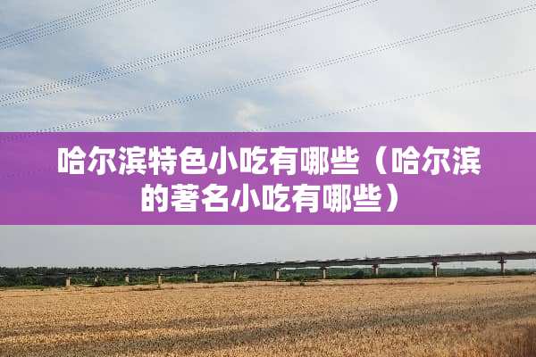 哈尔滨特色小吃有哪些（哈尔滨的著名小吃有哪些）