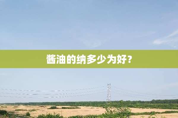 酱油的纳多少为好？