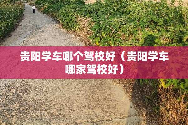 贵阳学车哪个驾校好（贵阳学车哪家驾校好）