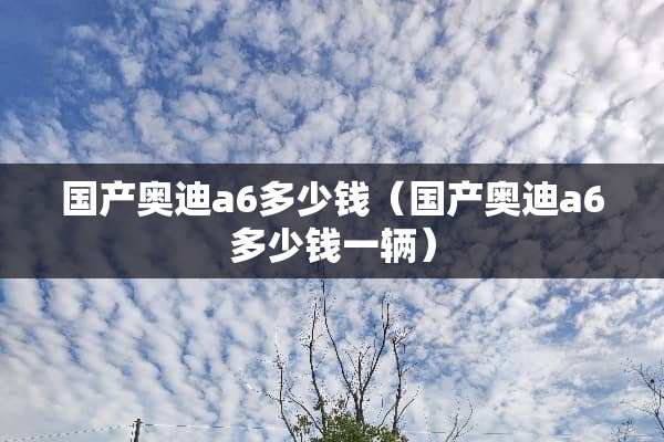 国产奥迪a6多少钱（国产奥迪a6多少钱一辆）
