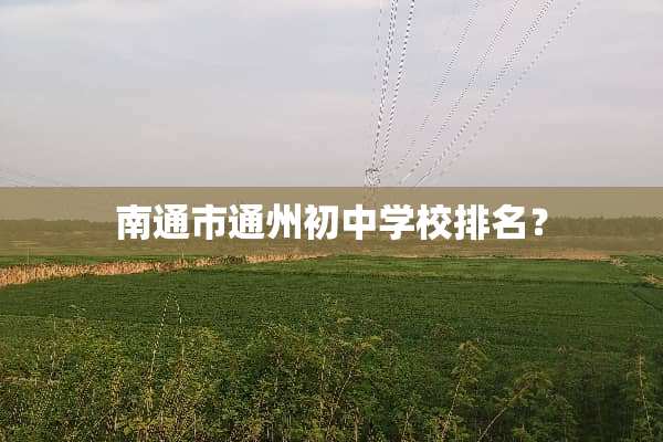 南通市通州初中学校排名？