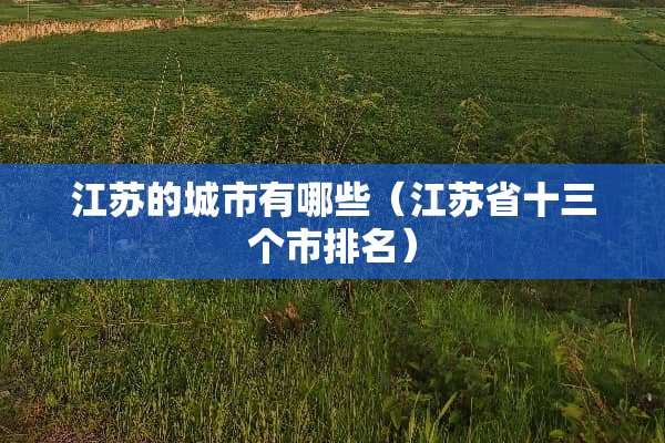 江苏的城市有哪些（江苏省十三个市排名）