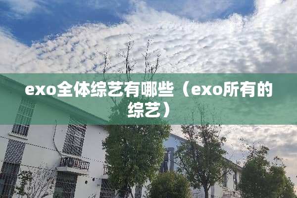 exo全体综艺有哪些（exo所有的综艺）