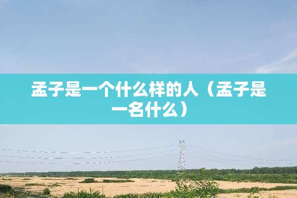 孟子是一个什么样的人（孟子是一名什么）