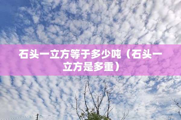 石头一立方等于多少吨（石头一立方是多重）