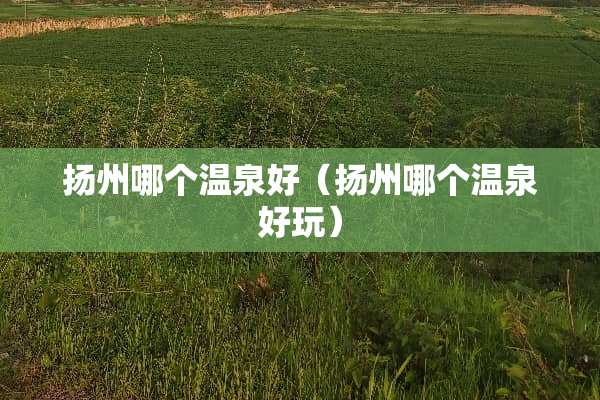 扬州哪个温泉好（扬州哪个温泉好玩）