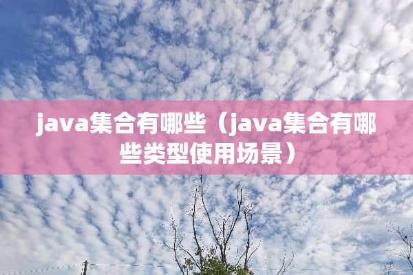 java集合有哪些（java集合有哪些类型使用场景）