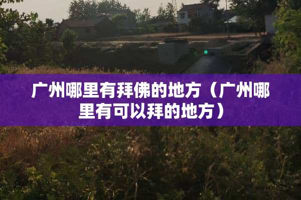 广州哪里有拜佛的地方（广州哪里有可以拜的地方）