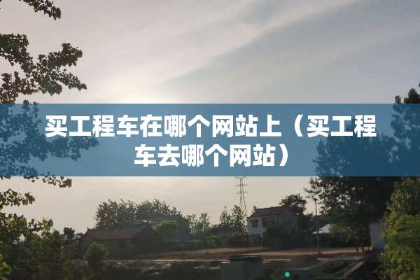 买工程车在哪个网站上（买工程车去哪个网站）