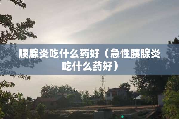 胰腺炎吃什么药好（急性胰腺炎吃什么药好）