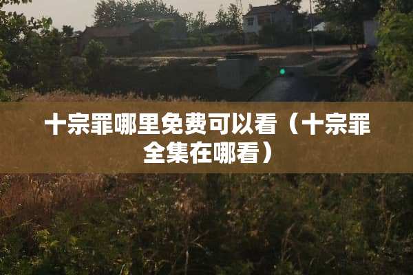 十宗罪哪里免费可以看（十宗罪全集在哪看）