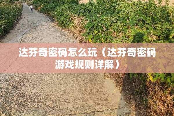 达芬奇密码怎么玩（达芬奇密码游戏规则详解）