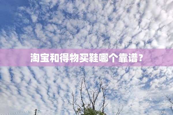 淘宝和得物买鞋哪个靠谱？