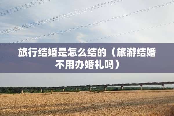 旅行结婚是怎么结的（旅游结婚不用办婚礼吗）