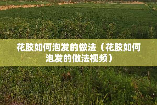 花胶如何泡发的做法（花胶如何泡发的做法视频）