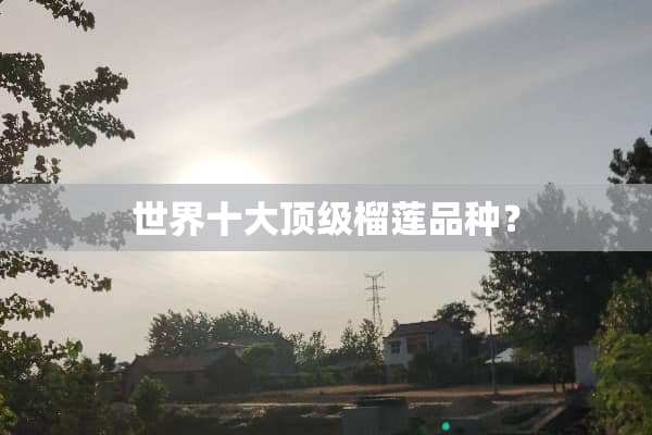 世界十大**榴莲品种？