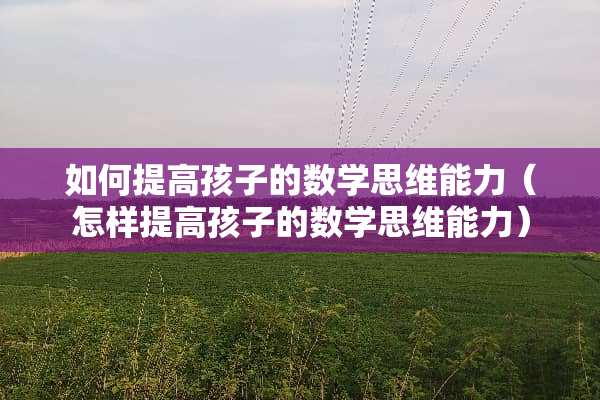 如何提高孩子的数学思维能力（怎样提高孩子的数学思维能力）