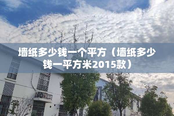 墙纸多少钱一个平方（墙纸多少钱一平方米2015款）