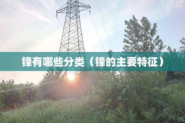 锋有哪些分类（锋的主要特征）