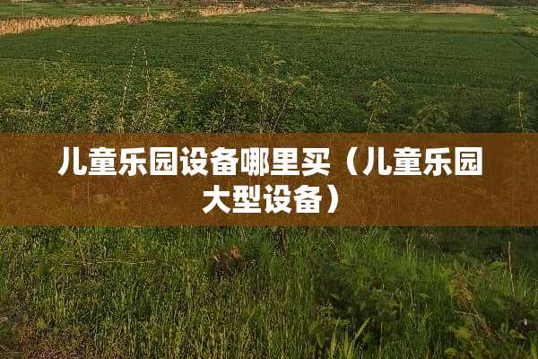 儿童乐园设备哪里买（儿童乐园大型设备）