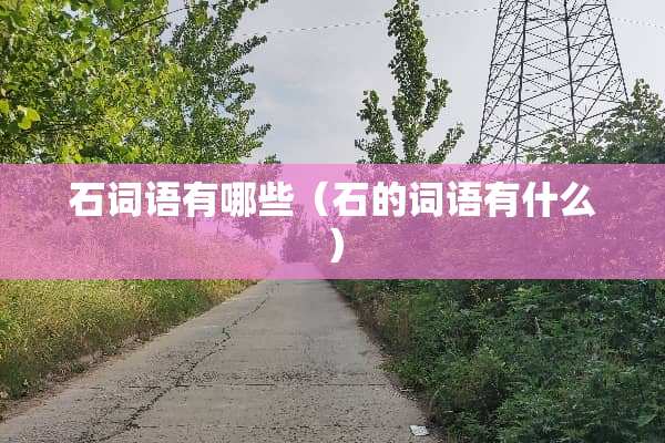 石词语有哪些（石的词语有什么）