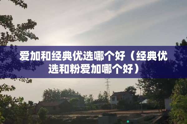 爱加和经典优选哪个好（经典优选和粉爱加哪个好）